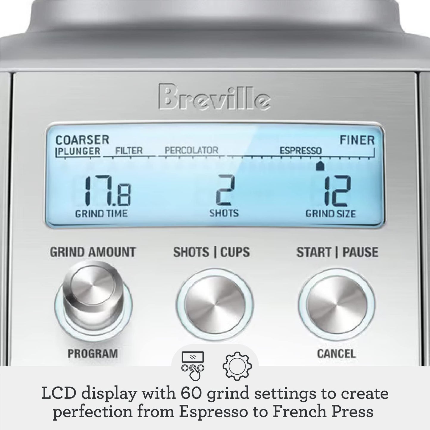 Breville BCG820OLT Smart Grinder Pro for Coffee and Espresso, Olive Tapenade