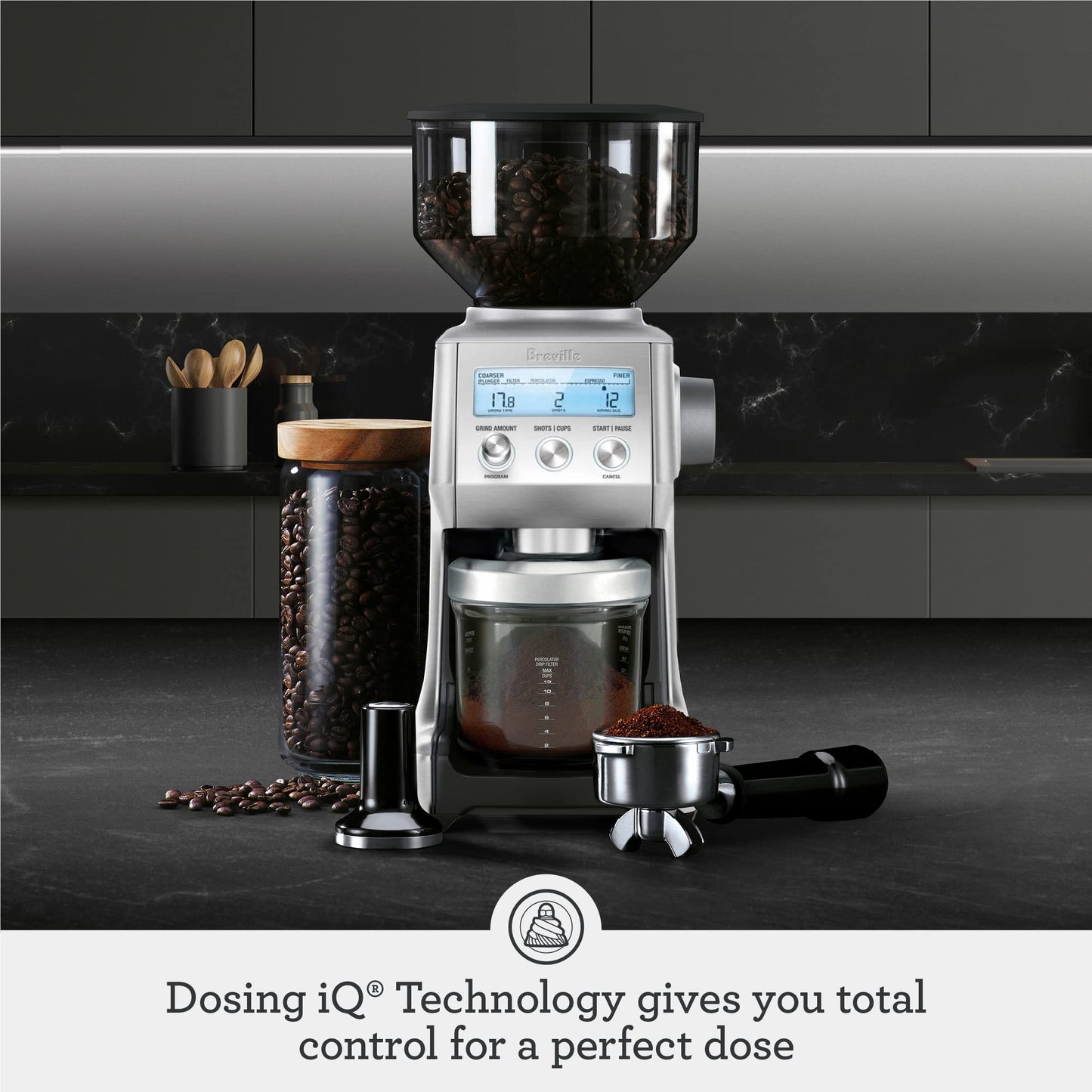 Breville BCG820OLT Smart Grinder Pro for Coffee and Espresso, Olive Tapenade