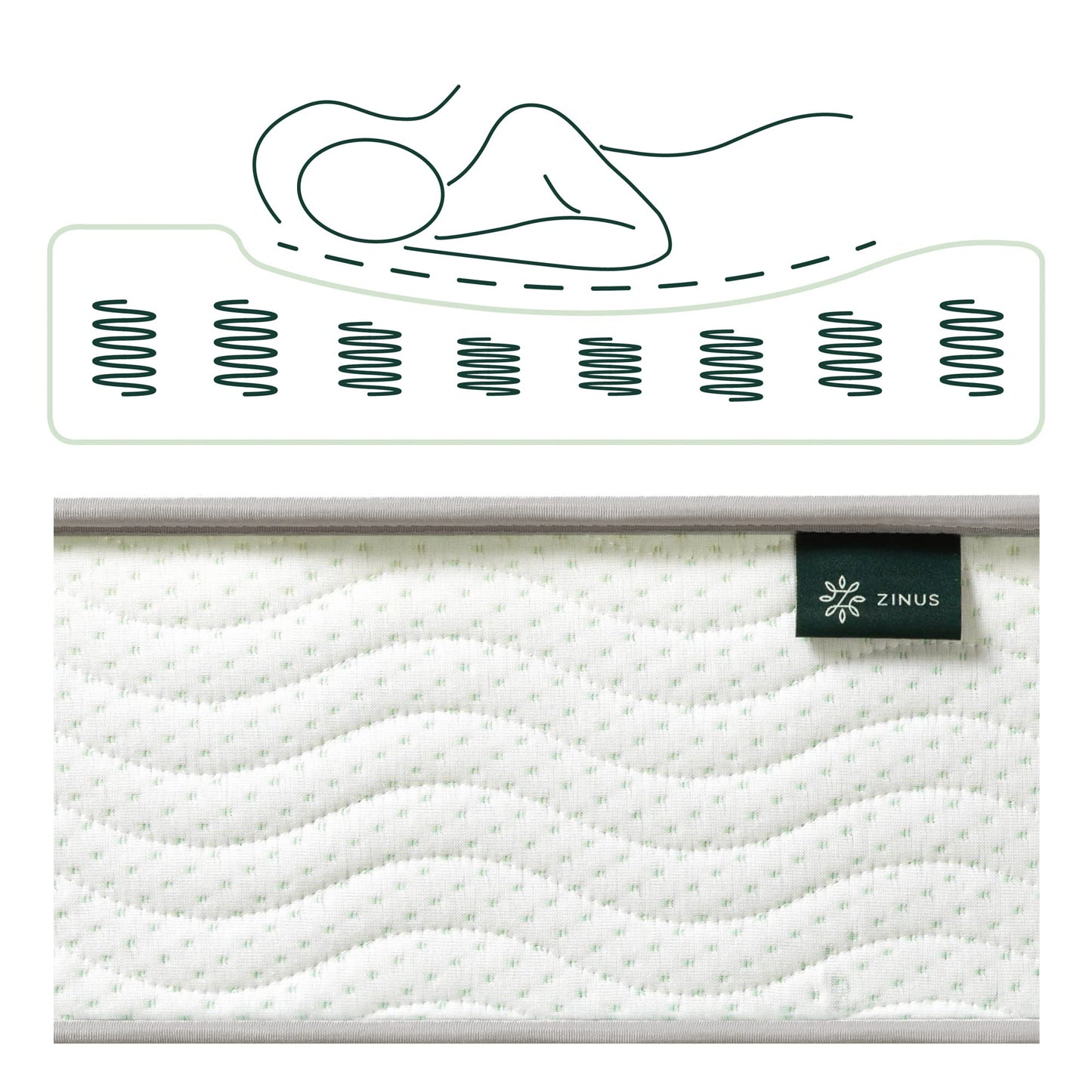 Zinus 8 Inch Foam and Spring RV Mattress, Short Queen Size for RVs, Campers & Trailers, Mattress in A Box, White