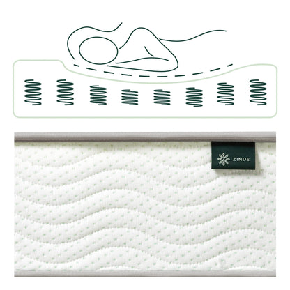Zinus 8 Inch Foam and Spring RV Mattress, Short Queen Size for RVs, Campers & Trailers, Mattress in A Box, White