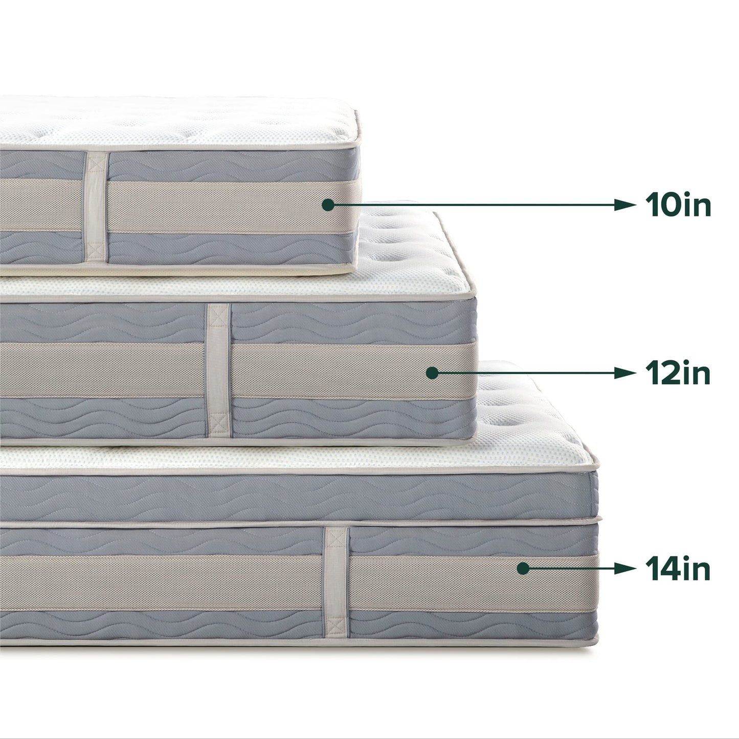 Zinus 12 Inch Green Tea Cooling Gel Memory Foam Hybrid Mattress / Pocket Innersprings for Motion Isolation, Queen
