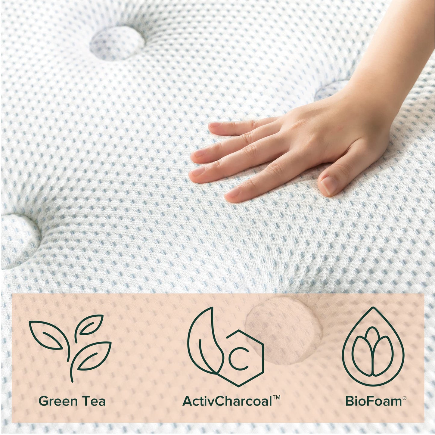 Zinus 12 Inch Green Tea Cooling Gel Memory Foam Hybrid Mattress / Pocket Innersprings for Motion Isolation, Queen