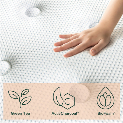 Zinus 12 Inch Green Tea Cooling Gel Memory Foam Hybrid Mattress / Pocket Innersprings for Motion Isolation, Queen
