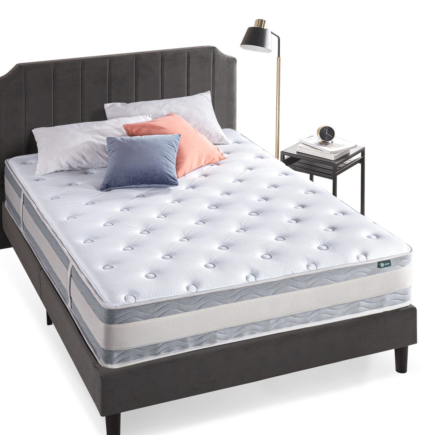 Zinus 12 Inch Green Tea Cooling Gel Memory Foam Hybrid Mattress / Pocket Innersprings for Motion Isolation, Queen