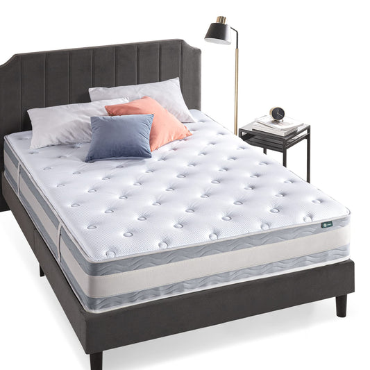 Zinus 12 Inch Green Tea Cooling Gel Memory Foam Hybrid Mattress / Pocket Innersprings for Motion Isolation, Queen