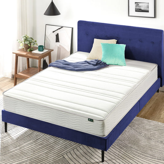 Zinus 8 Inch Foam and Spring RV Mattress, Short Queen Size for RVs, Campers & Trailers, Mattress in A Box, White