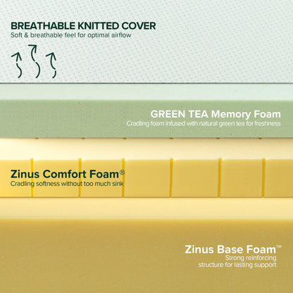 ZINUS Memory Foam 12 Inch Green Tea Mattress, California King
