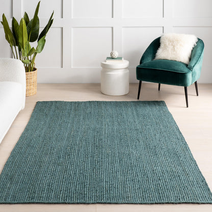 Nuloom Rigo Handmade, Hunter Green, 8'6"x11'6", Hand Woven, Farmhouse, Jute, Soft and Textured, High Traffic, Stain Resistant, Easy Clean, Durable Area Rug for Bedroom, Living Room, Dining, Den, Foyer