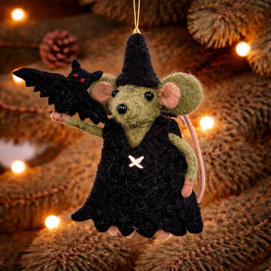 Agatha Witch with Burt the Bat Decoration (Set of 4)