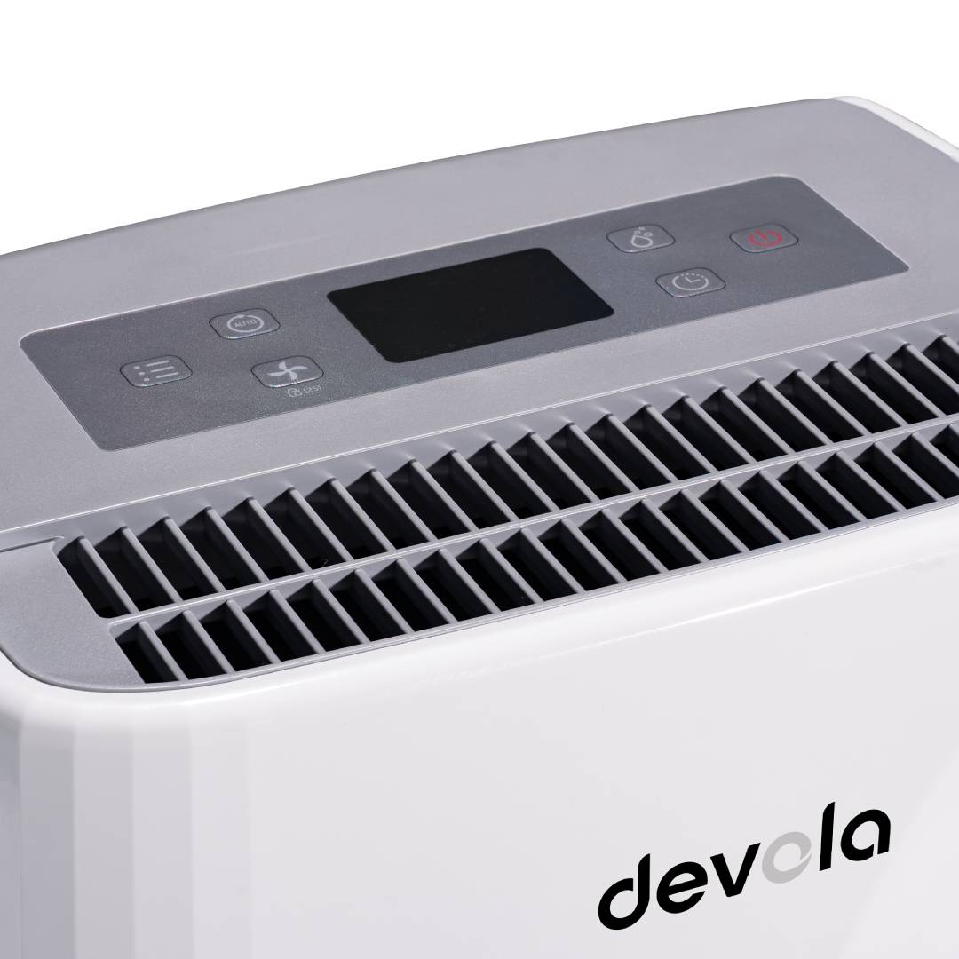 Devola 12L Platinum Compressor Dehumidifier & Air Purifier with HEPA Filter, White - DVH12L