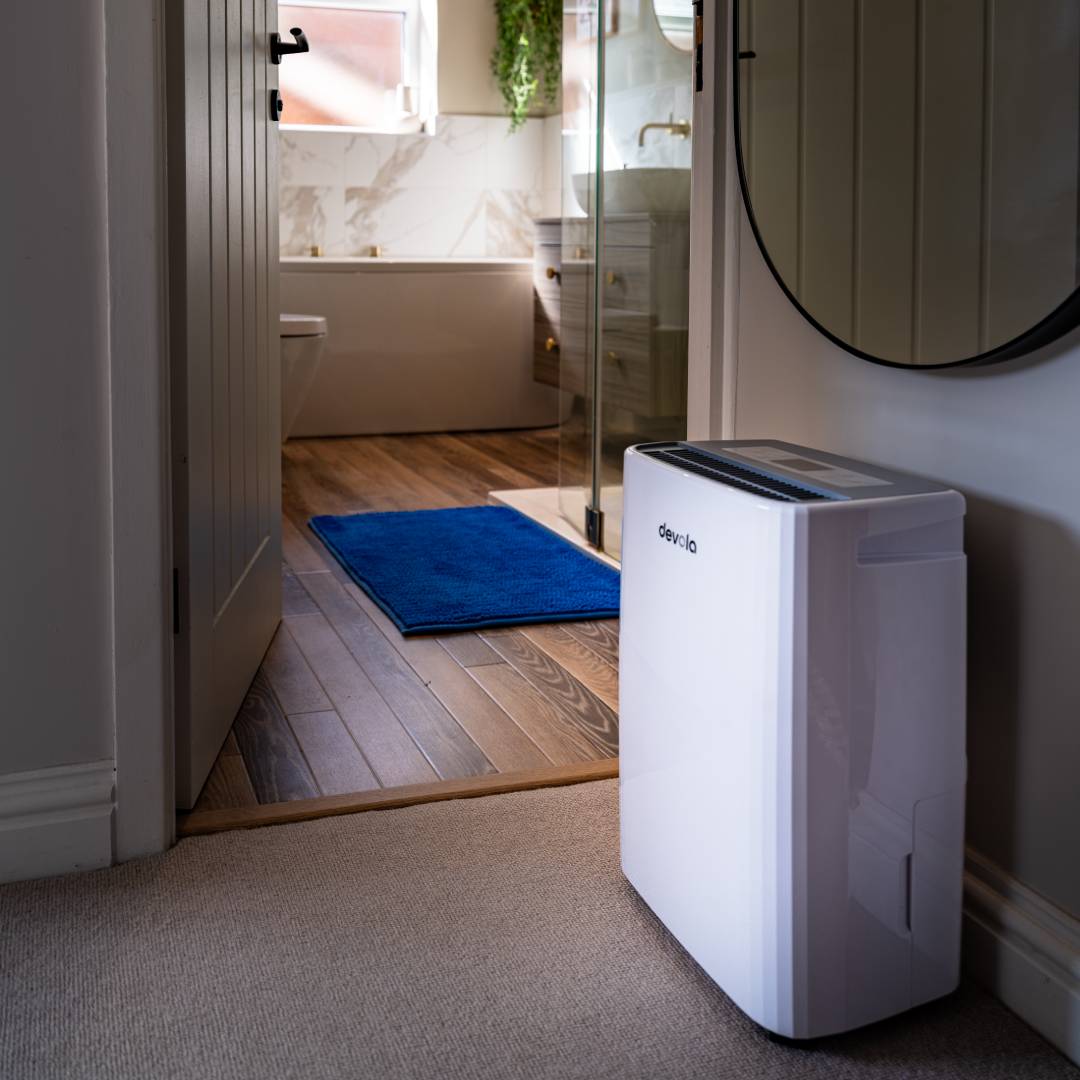 Devola 12L Platinum Compressor Dehumidifier & Air Purifier with HEPA Filter, White - DVH12L