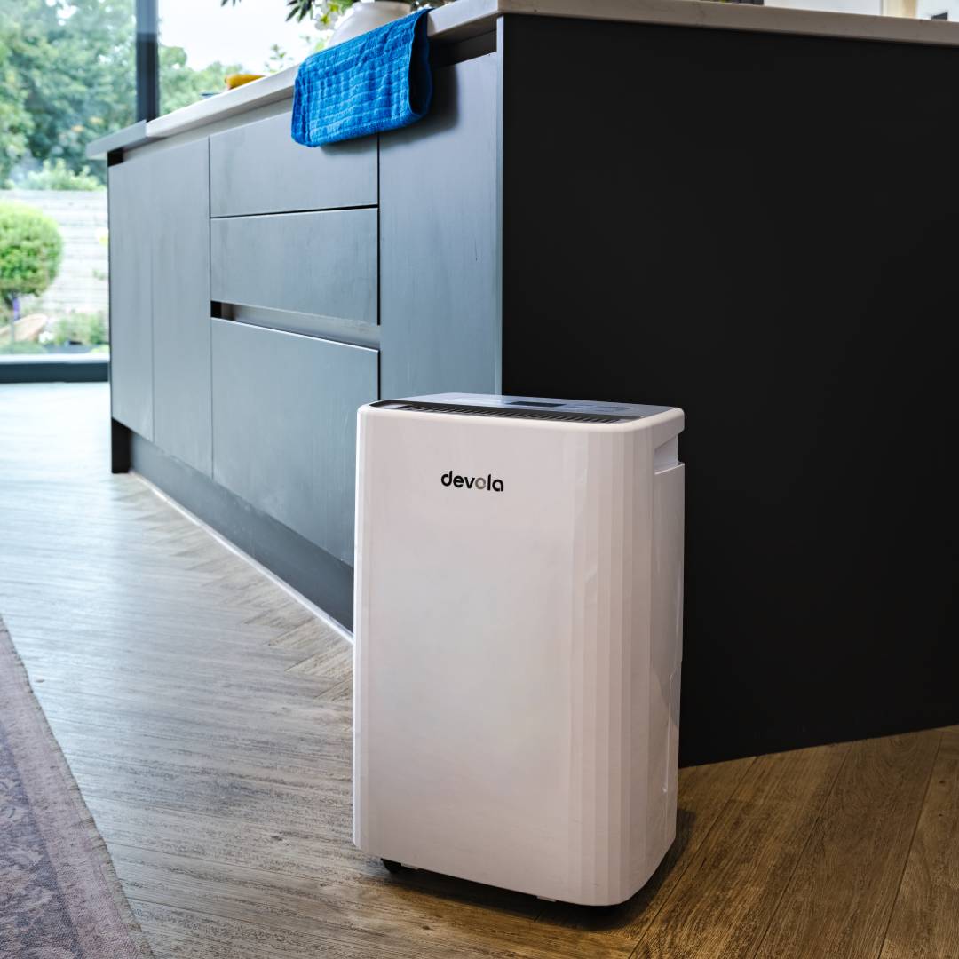 Devola 12L Platinum Compressor Dehumidifier & Air Purifier with HEPA Filter, White - DVH12L
