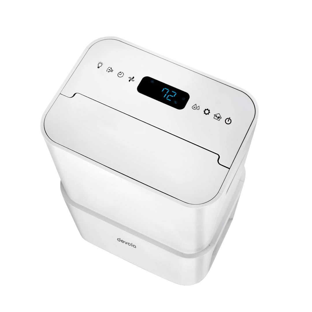 Devola 20L Platinum Hybrid Dehumidifier and Air Purifier White, with HEPA filter - DVHA20L