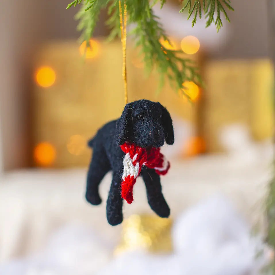 Gunner the Black Lab Decoration (Set of 4)