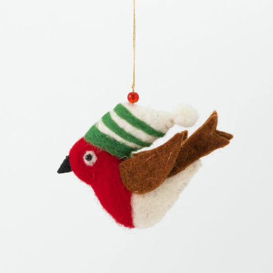 Robbie Robin in a Cool Hat Decoration (Set of 4)
