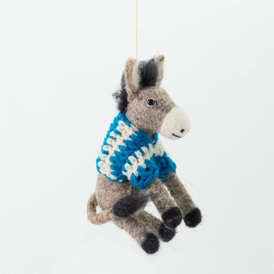 Darcy Donkey in a Hat Decoration (Set of 4)