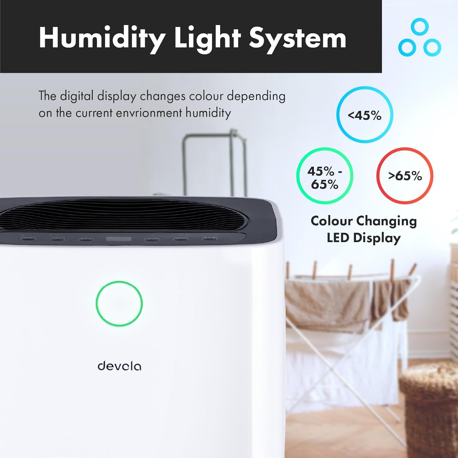Devola 20L Compressor Dehumidifier & Air Purifier With HEPA Filter - DV20L