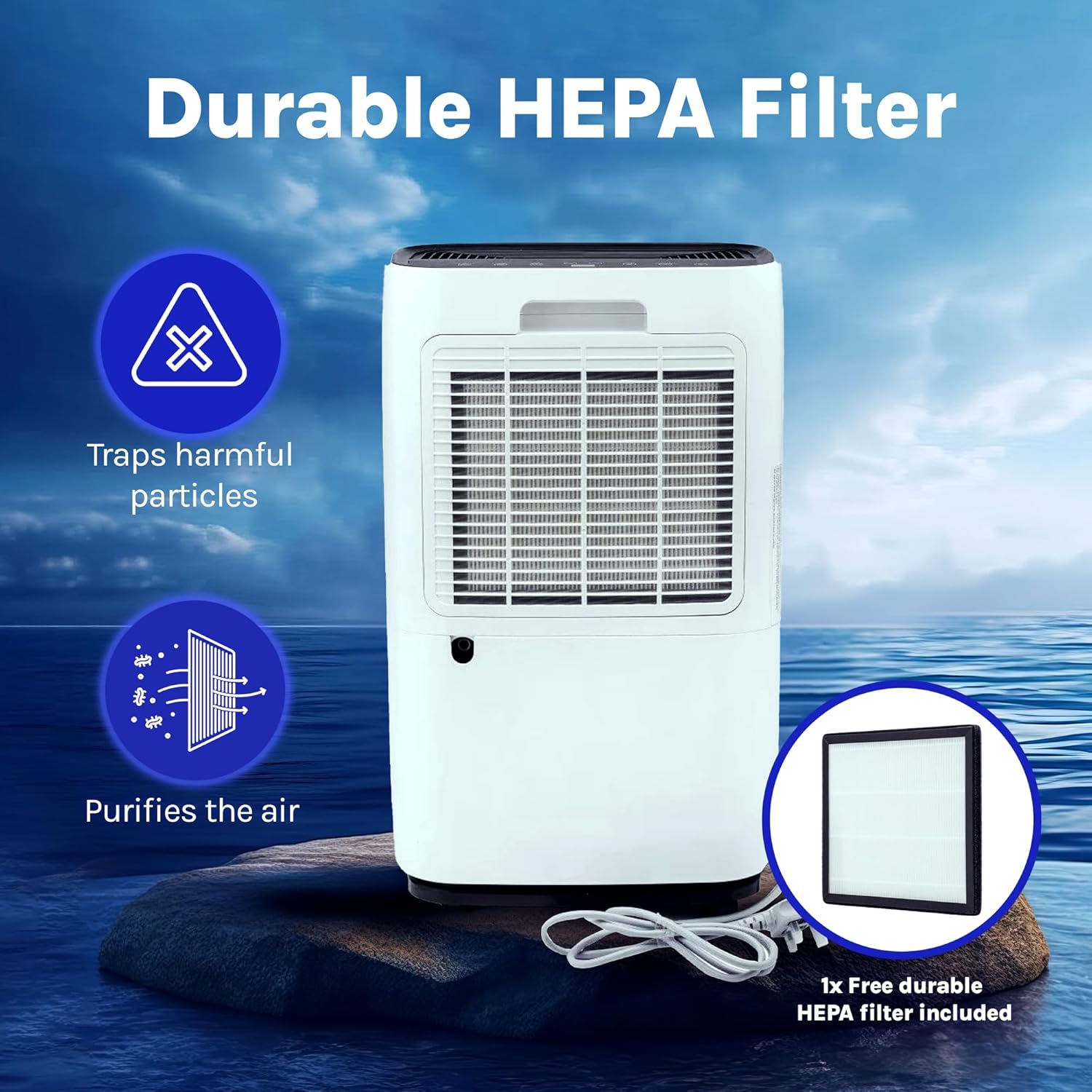 Devola 20L Compressor Dehumidifier & Air Purifier With HEPA Filter - DV20L