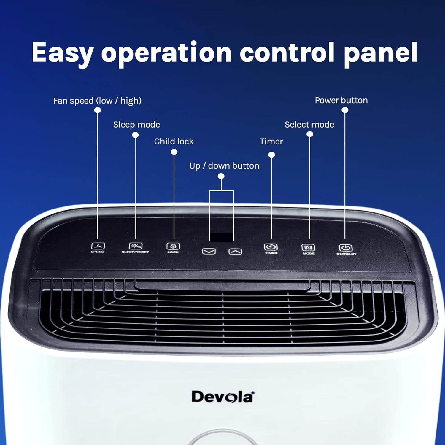 Devola 20L Compressor Dehumidifier & Air Purifier With HEPA Filter - DV20L