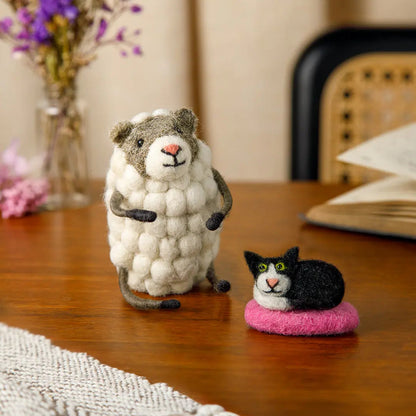 NEW Resting Sheep With Pussycat